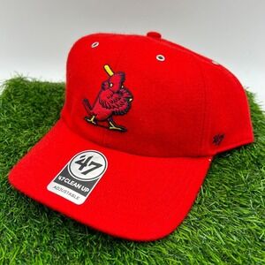 '47 St Louis Cardinals Red Wooly Cooperstown Clean Up Adjustable Strapback Hat
